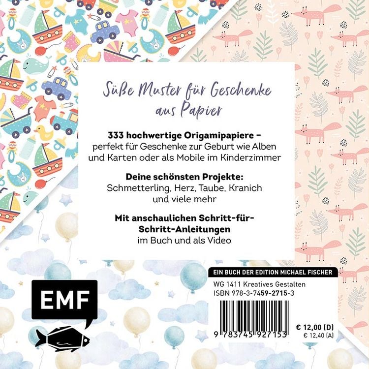 Produktbild: 333 Origami &ndash; Hallo Baby &ndash; Niedliche Papiere zum Basteln von Mobiles, Alben, Karten