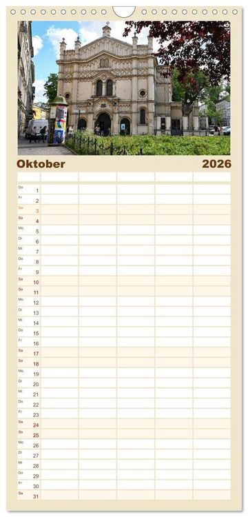 Produktbild: Familienplaner 2026 - Besucht doch mal Krakau mit 5 Spalten (Wandkalender, 21 x 45 cm) CALVENDO