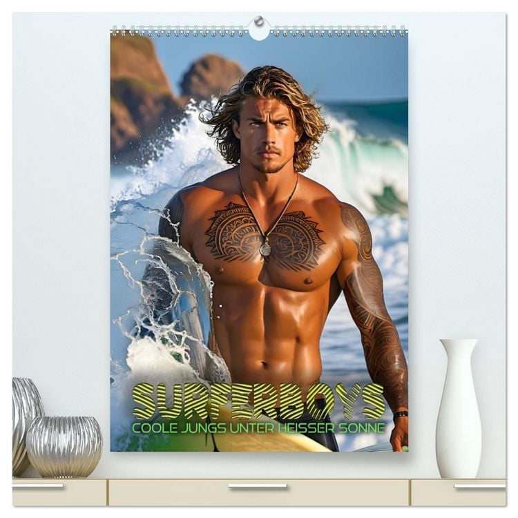 Produktbild: Surferboys - coole Jungs unter hei&szlig;er Sonne (hochwertiger Premium Wandkalender 2026 DIN A2 hoch), Kunstdruck in Hochglanz