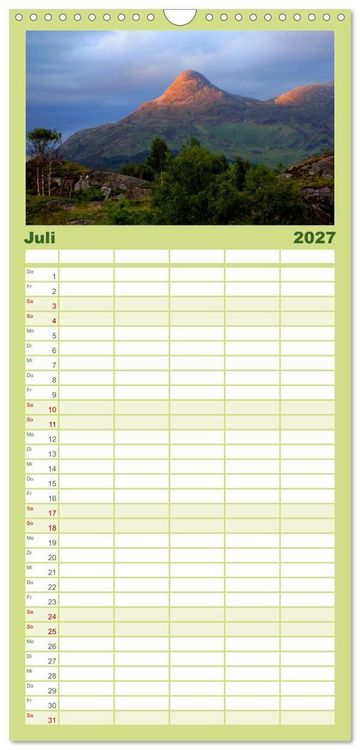 Produktbild: Familienplaner 2027 - Western Highlands - Schottland mit 5 Spalten (Wandkalender, 21 x 45 cm) CALVENDO