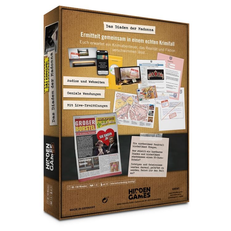 Produktbild: Krimi-Spielebox: Hidden Games Tatort &ndash;&nbsp;Das Diadem der Madonna (Fall 2)