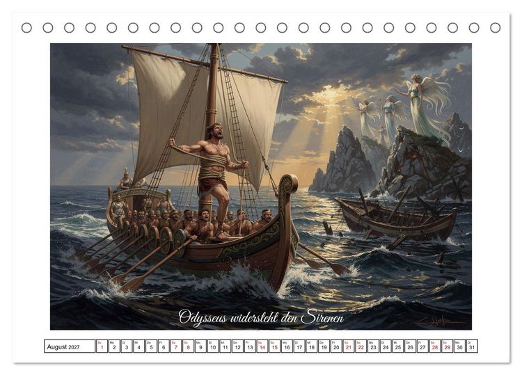 Produktbild: Die Irrfahrten des Odysseus (Tischkalender 2027 DIN A5 quer), CALVENDO Monatskalender