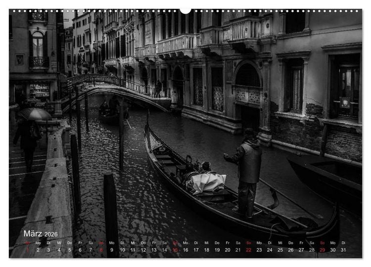 Produktbild: Venedig - Licht und Schatten (hochwertiger Premium Wandkalender 2026 DIN A2 quer), Kunstdruck in Hochglanz