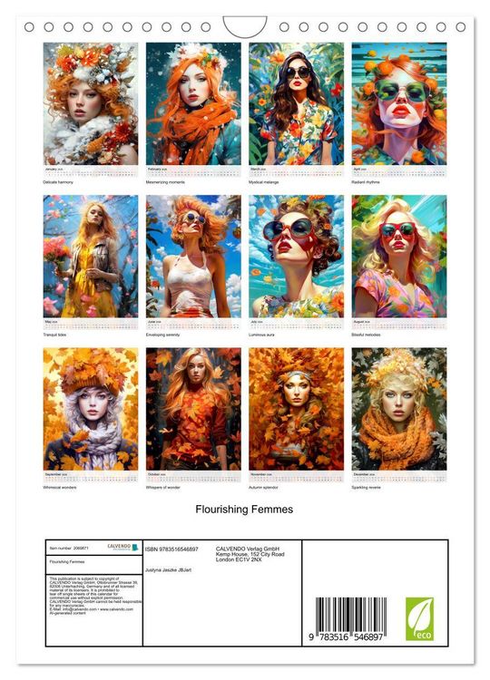 Produktbild: Flourishing Femmes (Wall Calendar 2026 DIN A4 portrait), CALVENDO 12 Month Wall Calendar
