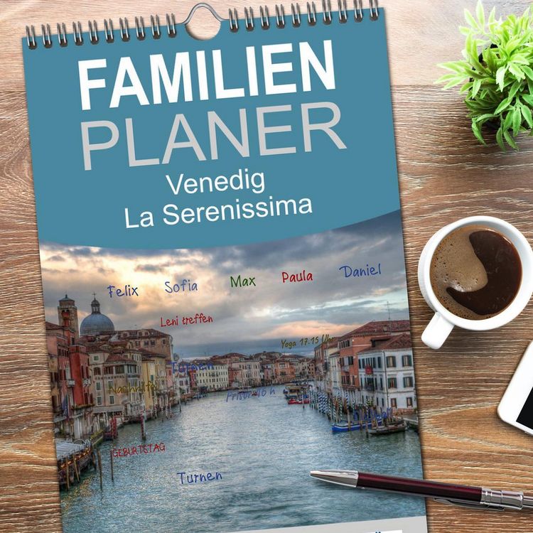 Produktbild: Familienplaner 2026 - Venedig - La Serenissima mit 5 Spalten (Wandkalender, 21 x 45 cm) CALVENDO