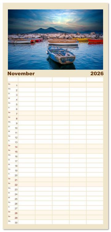 Produktbild: Familienplaner 2026 - Italien - zwischen Dolomiten und Amalfik&uuml;ste mit 5 Spalten (Wandkalender, 21 x 45 cm) CALVENDO