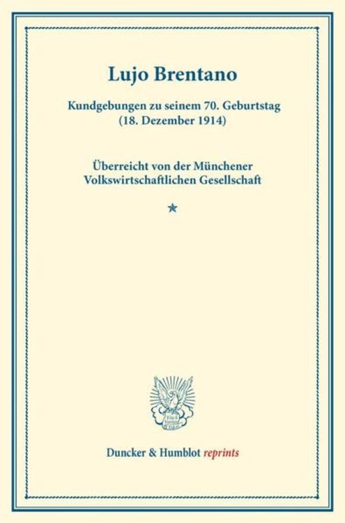 Produktbild: Lujo Brentano.