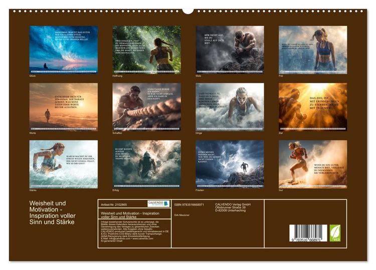 Produktbild: Weisheit und Motivation - Inspiration voller Sinn und St&auml;rke (hochwertiger Premium Wandkalender 2026 DIN A2 quer), Kunstdruck in Hochglanz