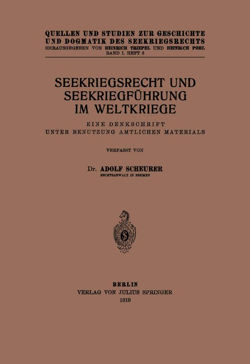 Produktbild: Seekriegsrecht und Seekriegf&uuml;hrung im Weltkriege