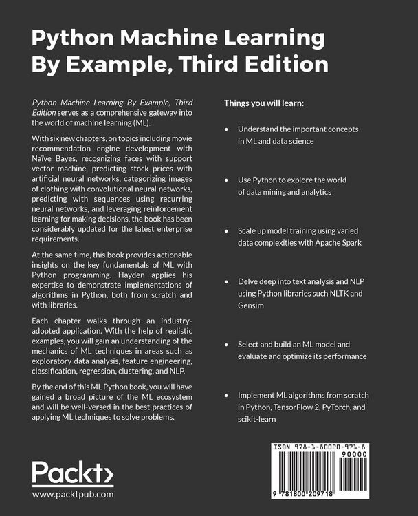Produktbild: Python Machine Learning by Example - Third Edition
