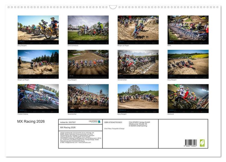 Produktbild: MX Racing 2026 (Wandkalender 2026 DIN A2 quer), CALVENDO Monatskalender