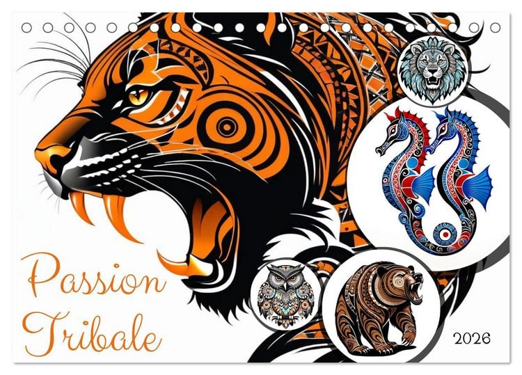 Produktbild: Passion Tribale (Calendrier de bureau 2026 DIN A5 vertical), CALVENDO calendrier mensuel