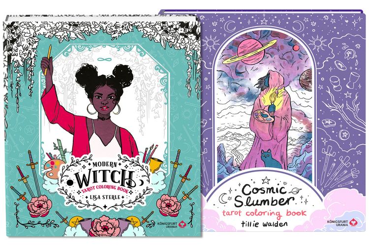Produktbild: Modern Witch Tarot Coloring Book / Cosmic Slumber Tarot Coloring Books-Bundle