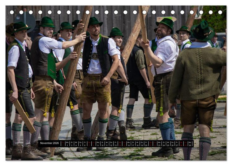 Produktbild: Maibaum aufstellen (Tischkalender 2026 DIN A5 quer), CALVENDO Monatskalender