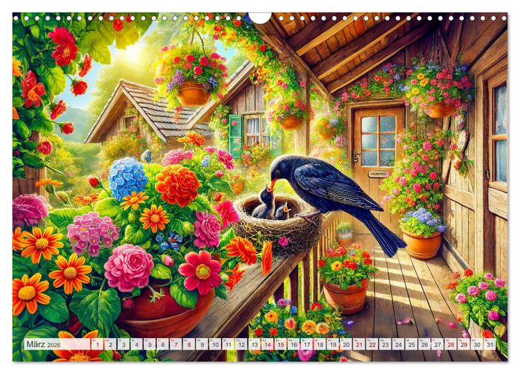 Produktbild: Tiere im Garten - Tierische Begegnungen in der gr&uuml;nen Oase (Wandkalender 2026 DIN A3 quer), CALVENDO Monatskalender