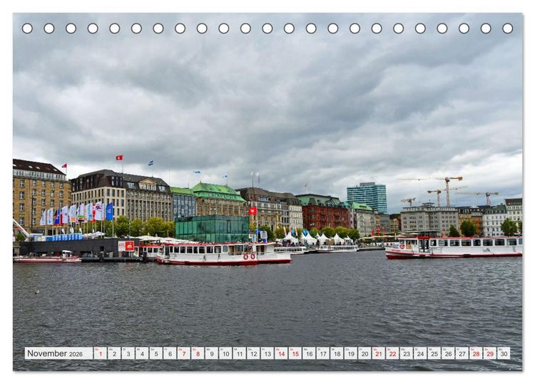 Produktbild: Hamburg mit Hafengeburtstag (Tischkalender 2026 DIN A5 quer), CALVENDO Monatskalender