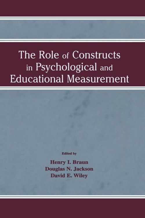 Produktbild: The Role of Constructs in Psychological and Educational Measurement