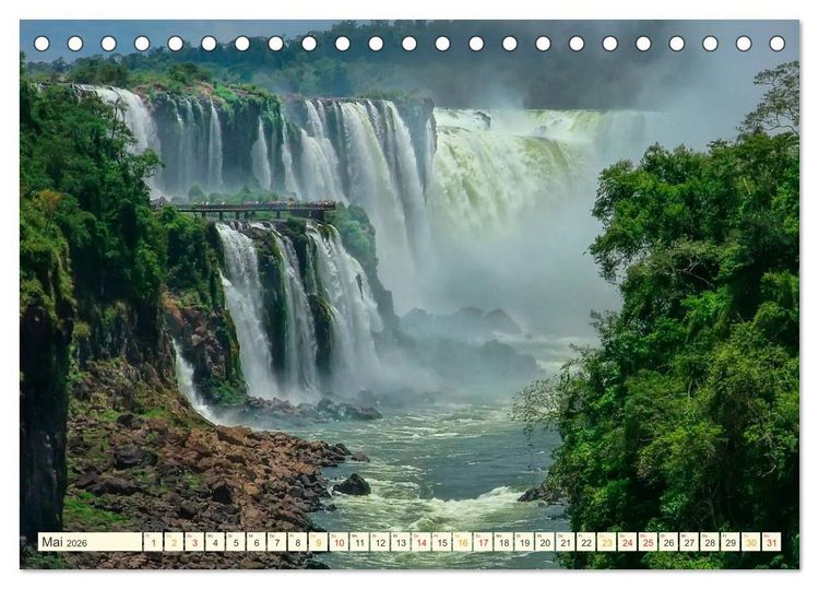 Produktbild: Iguazu Wasserf&auml;lle - S&uuml;damerika (Tischkalender 2026 DIN A5 quer), CALVENDO Monatskalender
