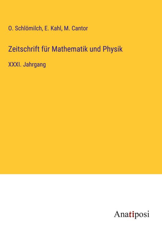 Produktbild: Zeitschrift f&uuml;r Mathematik und Physik