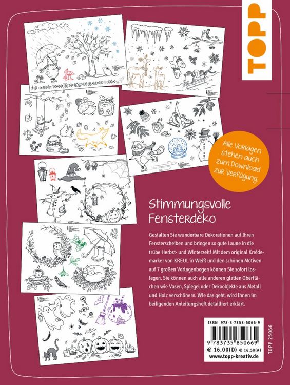 Produktbild: Vorlagenmappe Fensterdeko mit dem Kreidemarker - Herbst & Winter.