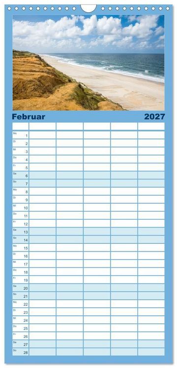 Produktbild: Familienplaner 2027 - Sylt s&uuml;chtig mit 5 Spalten (Wandkalender, 21 x 45 cm) CALVENDO