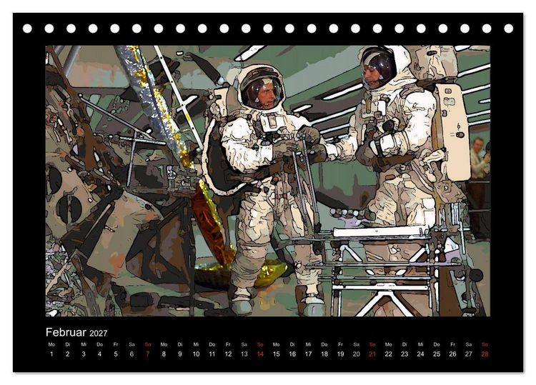Produktbild: Landing On The Moon Like A Cartoon (Tischkalender 2027 DIN A5 quer), CALVENDO Monatskalender