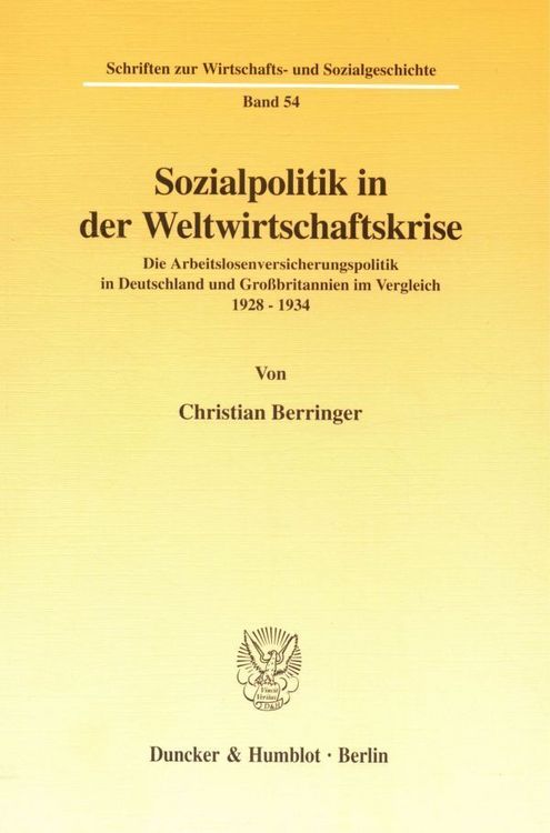 Produktbild: Sozialpolitik in der Weltwirtschaftskrise.