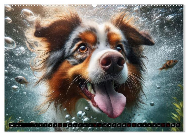 Produktbild: Badespa&szlig; - Hunde unter Wasser (hochwertiger Premium Wandkalender 2026 DIN A2 quer), Kunstdruck in Hochglanz