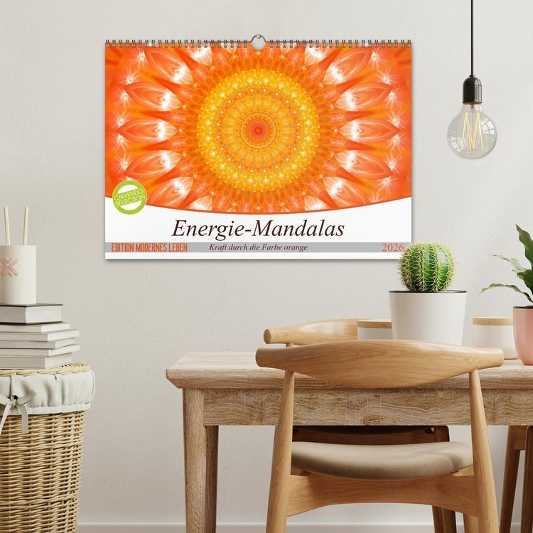 Produktbild: Energie - Mandalas in orange (Wandkalender 2026 DIN A3 quer), CALVENDO Monatskalender