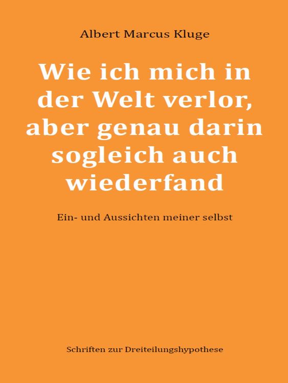 Produktbild: Wie ich mich in der Welt verlor, aber genau darin sogleich auch wiederfand