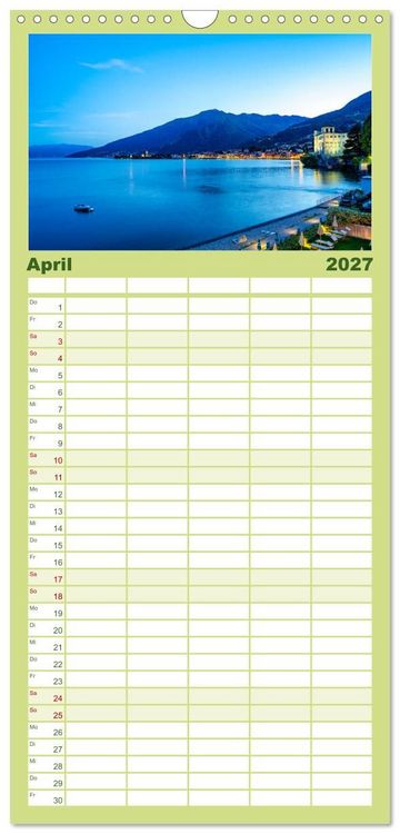 Produktbild: Familienplaner 2027 - Traumziele am Comer See mit 5 Spalten (Wandkalender, 21 x 45 cm) CALVENDO