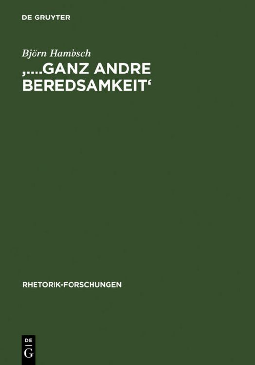 Produktbild: '....ganz andre Beredsamkeit'