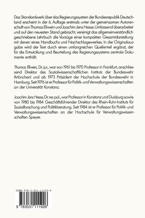 Produktbild: Das Regierungssystem der Bundesrepublik Deutschland