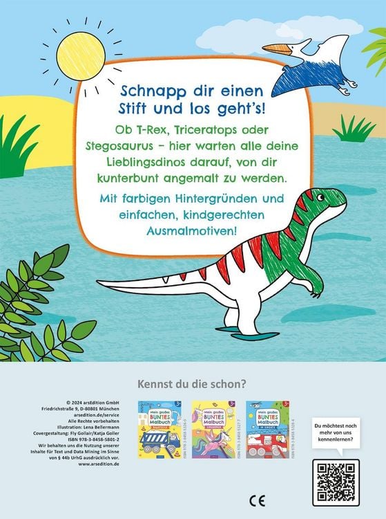 Produktbild: Mein gro&szlig;es buntes Malbuch &ndash; Dinosaurier