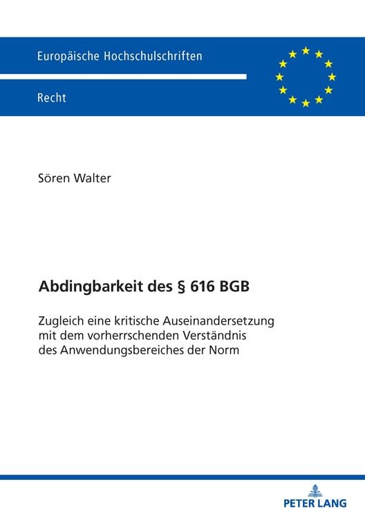 Produktbild: Abdingbarkeit des &sect; 616 BGB