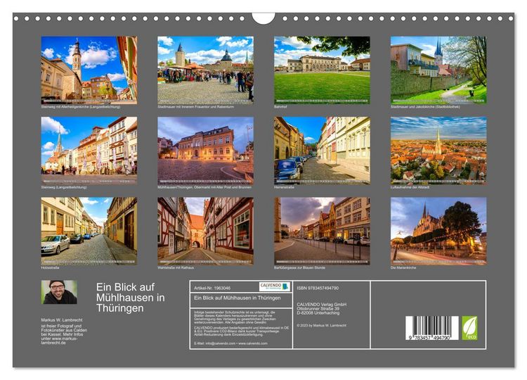 Produktbild: Ein Blick auf M&uuml;hlhausen in Th&uuml;ringen (Wandkalender 2026 DIN A3 quer), CALVENDO Monatskalender