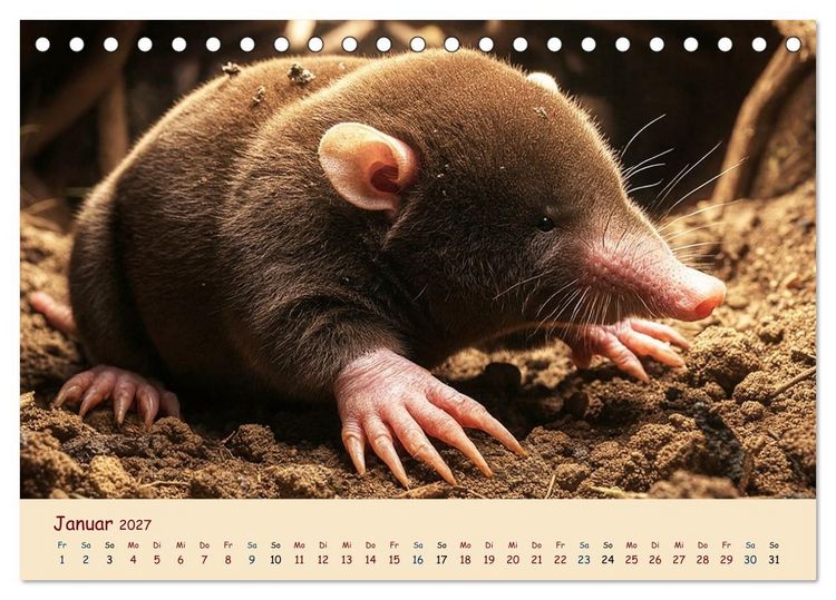 Produktbild: Im Reich der Tunnelbauer - Maulw&uuml;rfe und Nacktmulle, Leben im Verborgenen (Tischkalender 2027 DIN A5 quer), CALVENDO Monatskalender