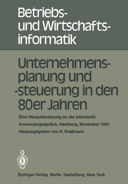 Produktbild: Unternehmensplanung und -steuerung in den 80er Jahren