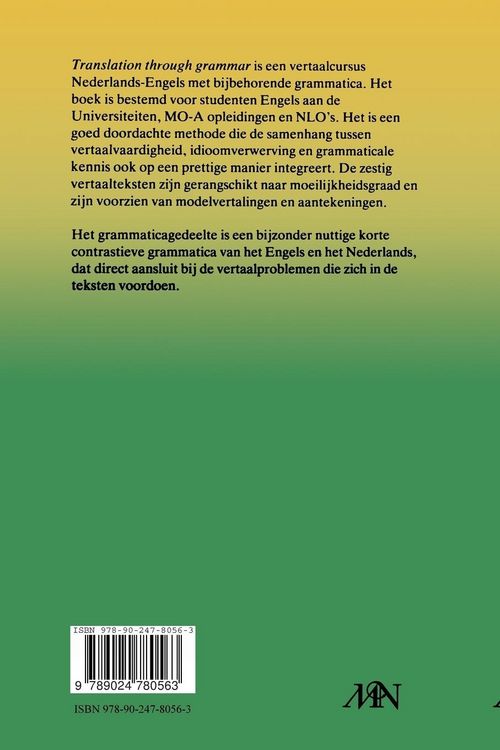 Produktbild: Translation through grammar