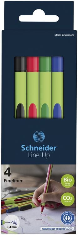 Produktbild: Schneider Fineliner Line-Up, 4er Set