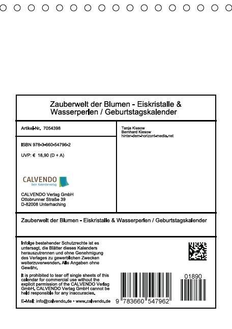 Produktbild: Zauberwelt der Blumen - Eiskristalle & Wasserperlen / Geburtstagskalender (Tischkalender immerw&auml;hrend DIN A5 hoch)