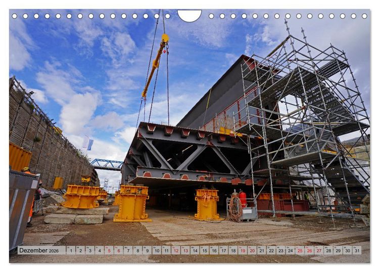 Produktbild: Die Saalequerung Salzm&uuml;nde &ndash; Br&uuml;ckenbau der A143 (Wandkalender 2026 DIN A4 quer), CALVENDO Monatskalender