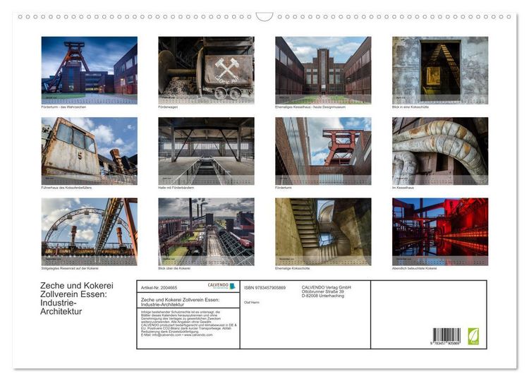 Produktbild: Zeche und Kokerei Zollverein Essen: Industrie-Architektur (Wandkalender 2026 DIN A2 quer), CALVENDO Monatskalender