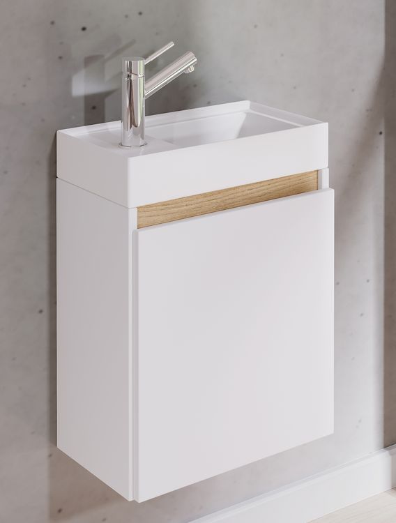 Produktbild: 2 tlg. H&auml;ngeschrank G&auml;ste-WC Waschbecken Softclose Cosila
