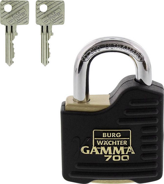 Produktbild: Burg W&auml;chter Gamma 700 55 SB Vorh&auml;ngeschloss verschieden schlie&szlig;end Messing, Schwarz Profilzylinder-Vorhangschloss
