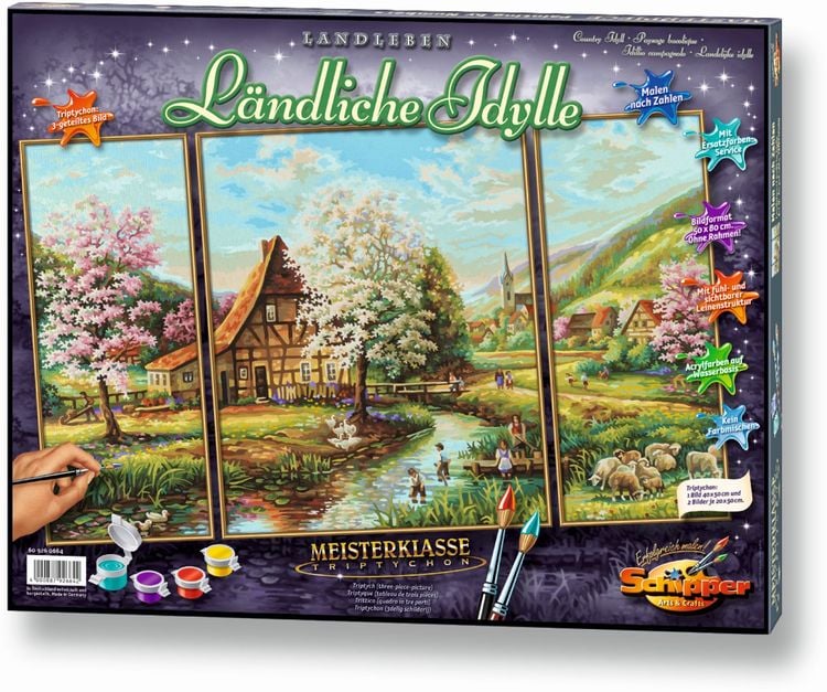Produktbild: Malen nach Zahlen - Ländliche Idylle (Triptychon)