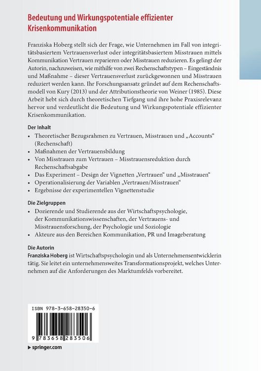Produktbild: Bedeutung und Wirkungspotentiale effizienter Krisenkommunikation