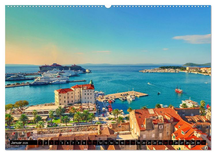 Produktbild: DALMATIEN - KROATISCHE K&Uuml;STE - Split mit Umgebung (Wandkalender 2026 DIN A2 quer), CALVENDO Monatskalender