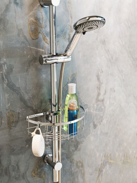 Produktbild: Duschstangencaddy Mod. Floresta Rund, Anbringung ohne Bohren und Schrauben