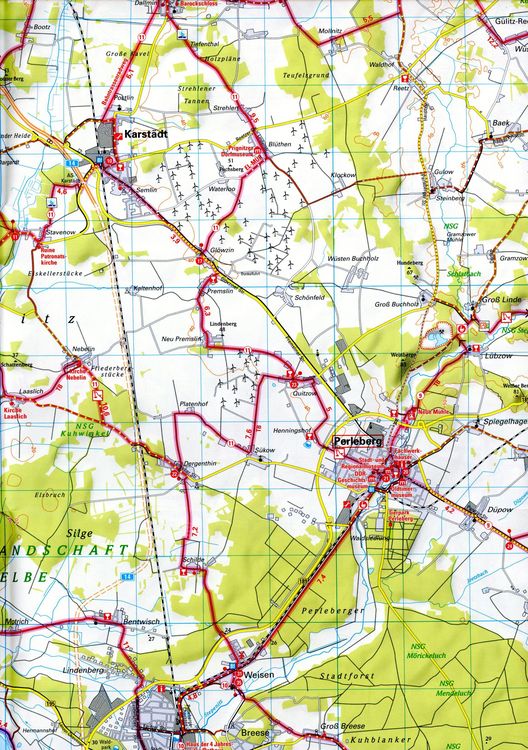 Produktbild: ADFC-Regionalkarte Prignitz, 1:75.000, mit Tagestourenvorschl&auml;gen, rei&szlig;- und wetterfest, E-Bike-geeignet, mit Knotenpunkten, GPS-Tracks Download,